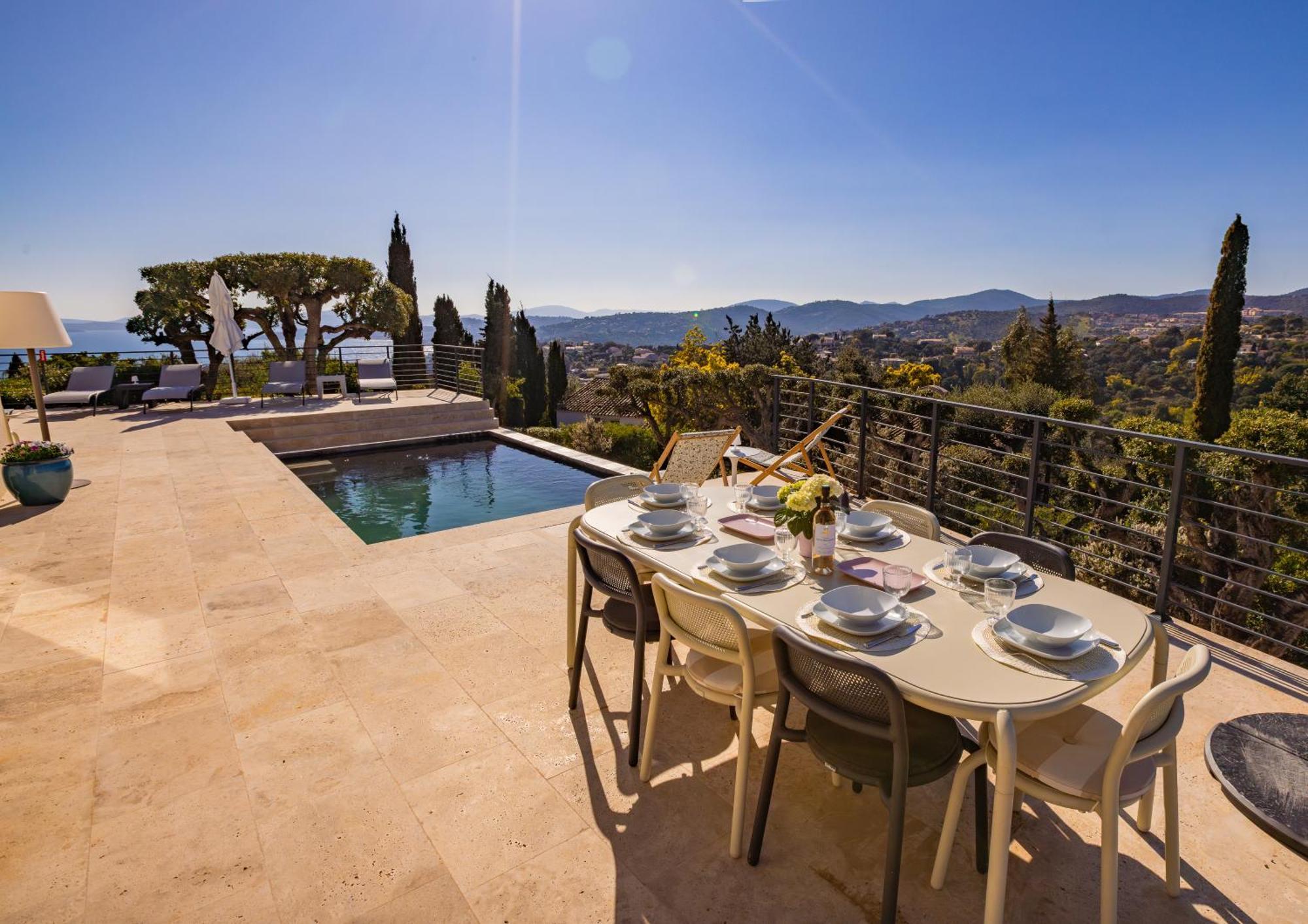 Superbe Villa, Incroyable Vue Mer, Piscine Chauffee, Climatisee Sainte-Maxime Zewnętrze zdjęcie